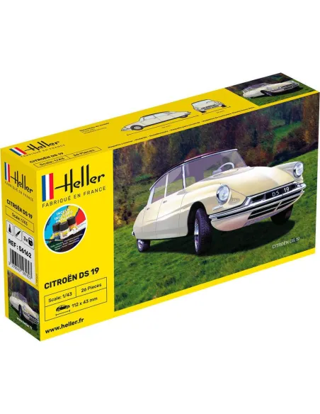 Maquette voiture Citroen Ds 19 1:43 - Starter Kit - Heller 56162