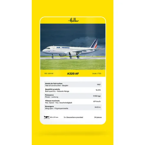 Maquette avion A 320 Af 1:125 - Heller 80448
