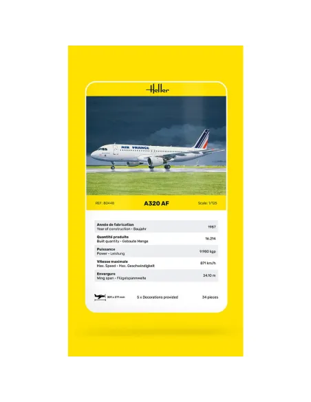 Maquette avion A 320 Af 1:125 - Heller 80448