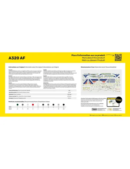 Maquette avion A 320 Af 1:125 - Heller 80448
