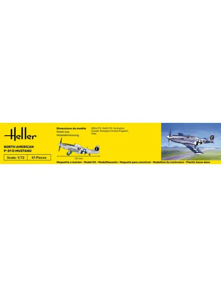 Maquette avion P-51 Mustang 1:72 - Starter Kit - Heller 56268