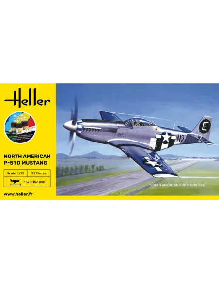 Maquette avion P-51 Mustang 1:72 - Starter Kit - Heller 56268