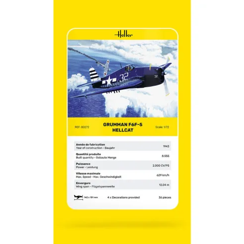 Maquette d'avion F6F Hellcat 1:72 - Heller 80272