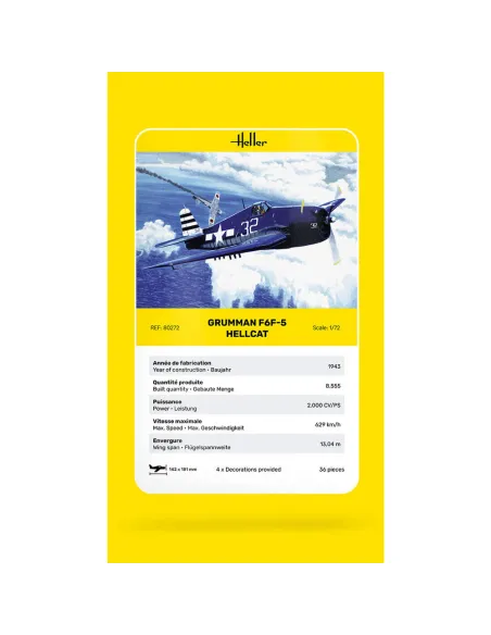 Maquette d'avion F6F Hellcat 1:72 - Heller 80272