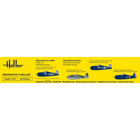 Maquette d'avion F6F Hellcat 1:72 - Heller 80272