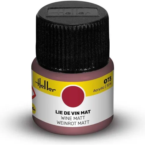 Peinture Acrylique 073 lie de vin mat 12ml - Heller 9073