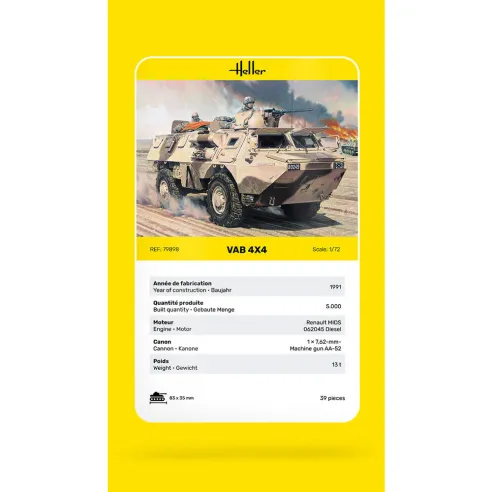 Maquette militaire Vab 4X4 1:72 - Heller 79898