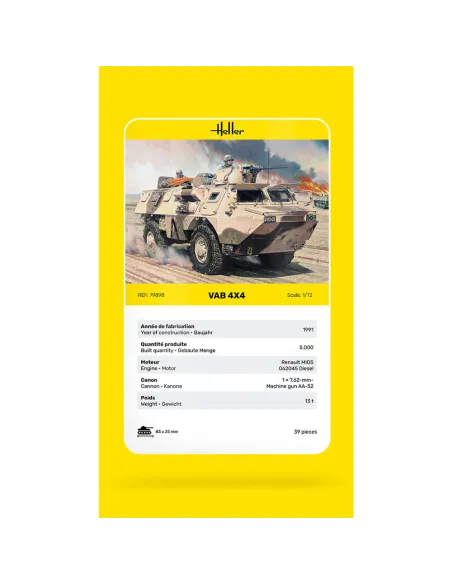 Maquette militaire Vab 4X4 1:72 - Heller 79898