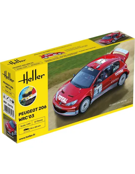 Maquette de voiture Peugeot 206 Wrc'03 1/43 - Starter Kit - Heller 56113