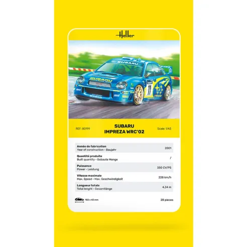 Maquette voiture Impreza Wrc'02 1:43 - Heller 80199