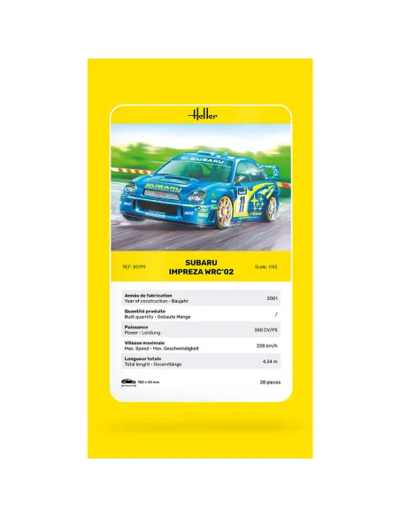 Maquette voiture Impreza Wrc'02 1:43 - Heller 80199
