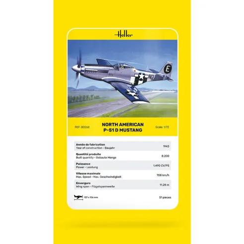 Maquette avion 51 Mustang 1:72 - Heller 80268