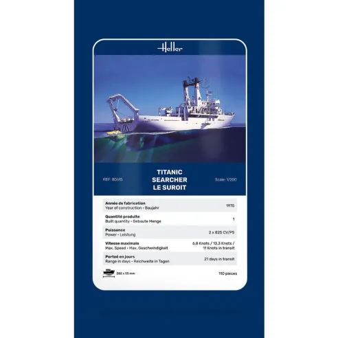 Maquette bateau Titanic Searcher "Le Suroit 1:200 - Heller 80615