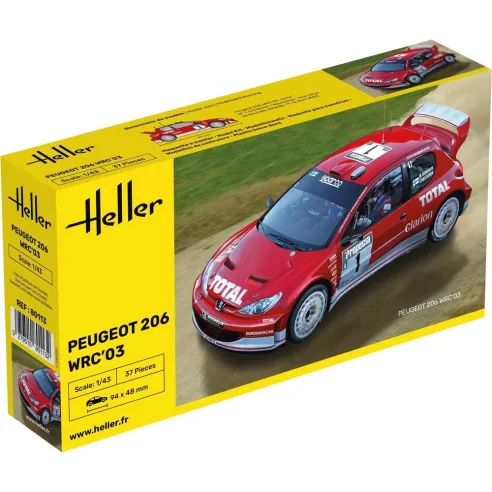 Maquette de voiture Peugeot 206 Wrc'03 1/43 - Heller 80113