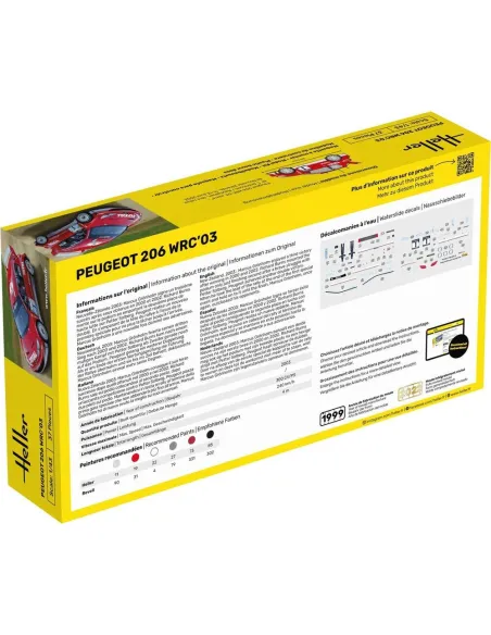 Maquette de voiture Peugeot 206 Wrc'03 1/43 - Heller 80113