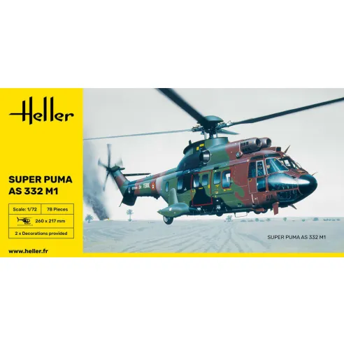 Maquette hélicoptère Super Puma As 332 M1 1:72 - Heller 80367