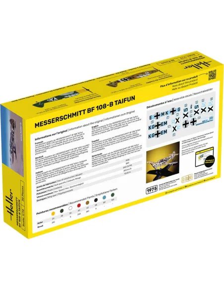 Maquette avion Messerschmitt Bf 108 B Taifun 1:72 - Starter Kit - Heller 56231
