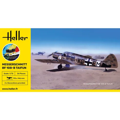 Maquette avion Messerschmitt Bf 108 B Taifun 1:72 - Starter Kit - Heller 56231
