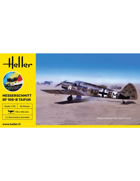 Maquette avion Messerschmitt Bf 108 B Taifun 1:72 - Starter Kit - Heller 56231
