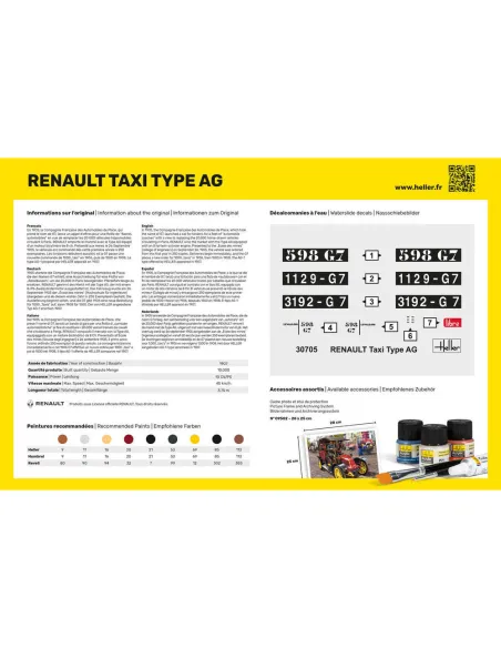 Maquette voiture Renault Taxi Type Ag 1:24 - Heller 30705