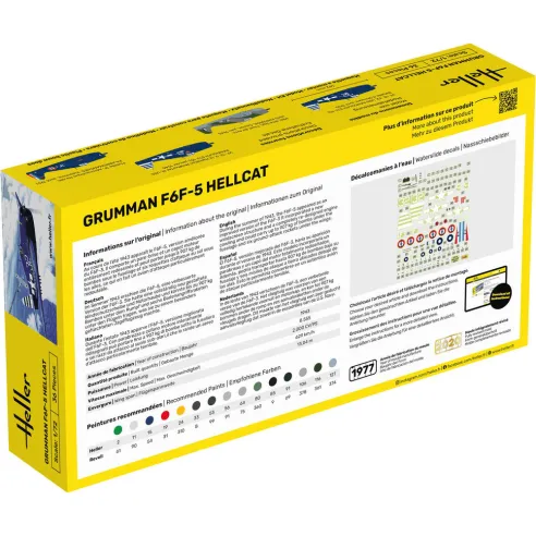Maquette avion F6F Hellcat 1:72 - Starter Kit - Heller 56272