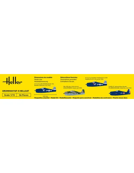 Maquette avion F6F Hellcat 1:72 - Starter Kit - Heller 56272