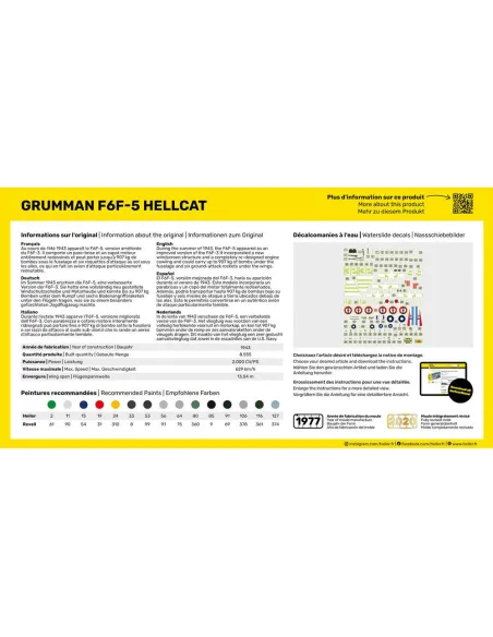 Maquette avion F6F Hellcat 1:72 - Starter Kit - Heller 56272