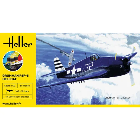 Maquette avion F6F Hellcat 1:72 - Starter Kit - Heller 56272
