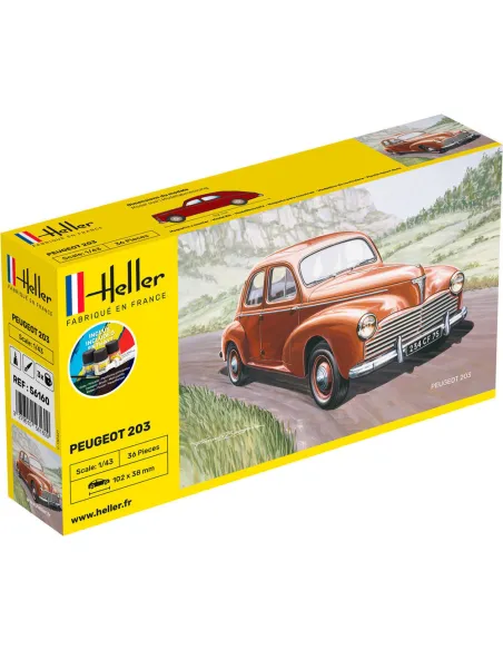 Maquette voiture Peugeot 203 1:43 - Starter Kit - Heller 56160