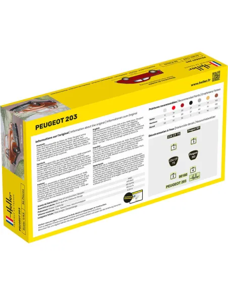 Maquette voiture Peugeot 203 1:43 - Starter Kit - Heller 56160