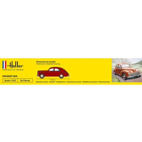 Maquette voiture Peugeot 203 1:43 - Starter Kit - Heller 56160