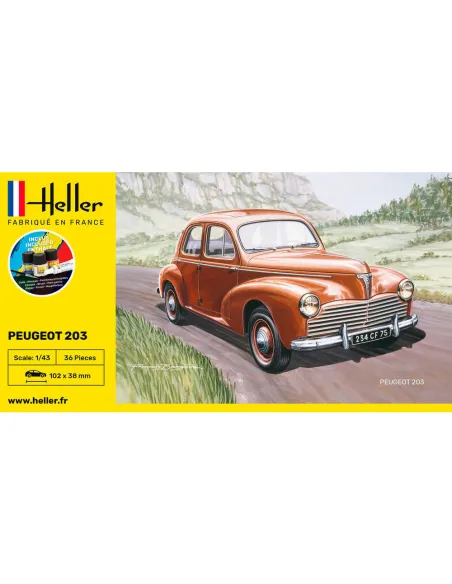 Maquette voiture Peugeot 203 1:43 - Starter Kit - Heller 56160