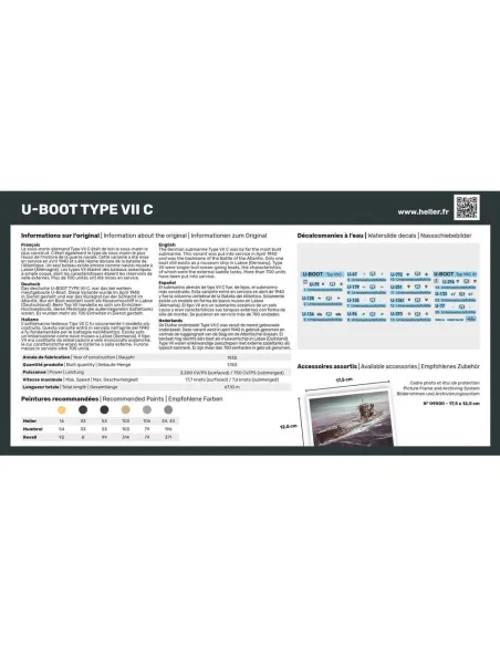 Maquette sous-marin Boot Type Vii C 1:400 - Heller 81002