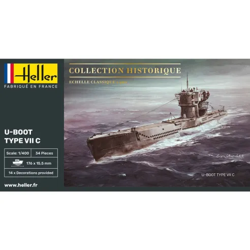 Maquette sous-marin Boot Type Vii C 1:400 - Heller 81002