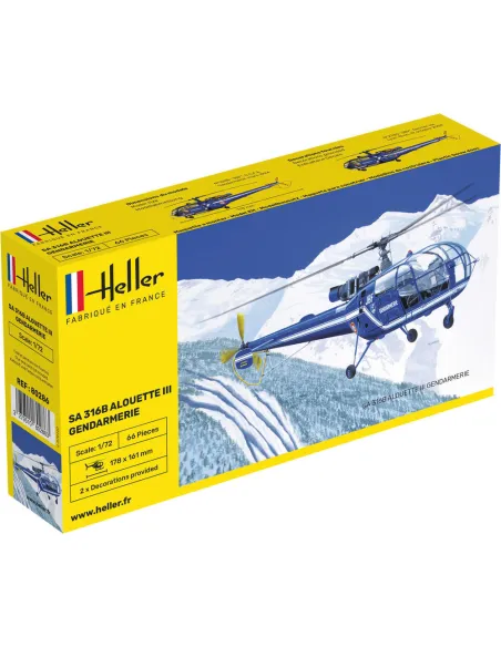 Maquette hélicoptère Sa 316 Alouette Iii Gendarmerie 1:72 - Heller 80286