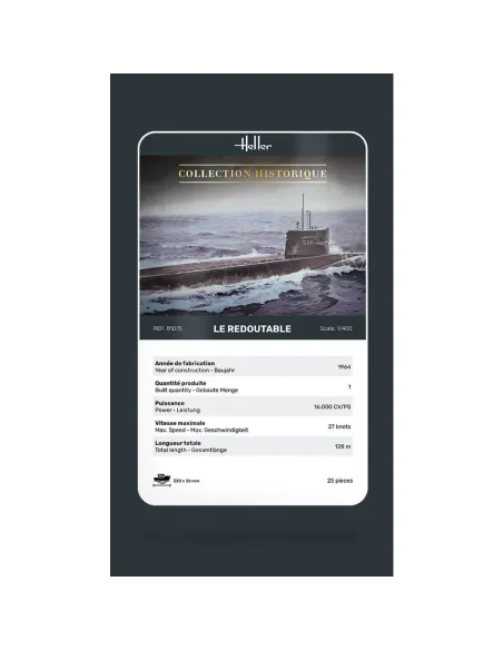 Maquette de bateau Boot S/M Redoutable 1:400 - Heller 81075