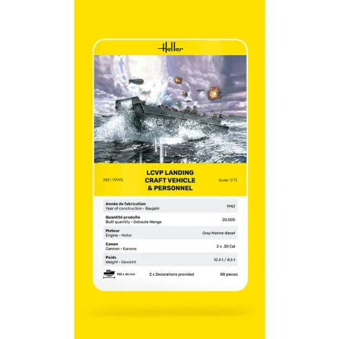 Maquette LCVP Lcvp Landungsboot mit Besatzung 1:72 - Heller 79995