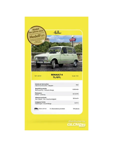 Maquette voiture Renault 4TL/Gtl 1:24 - Heller 80759