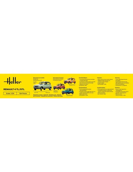 Maquette voiture Renault 4TL/Gtl 1:24 - Starter Kit - Heller 56759