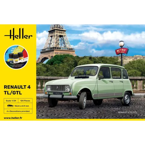 Maquette voiture Renault 4TL/Gtl 1:24 - Starter Kit - Heller 56759