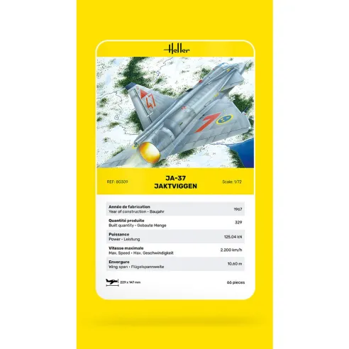 Maquette avion 37 Jaktviggen 1:72 - Heller 80309