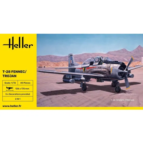 Maquette avion 28 Fennec /Trojan 1:72 - Heller 80279