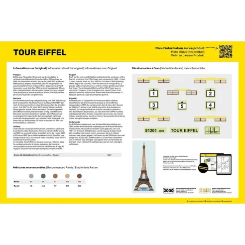 Maquette de bâtiment Tour Eiffel 1:650 - Heller 81201