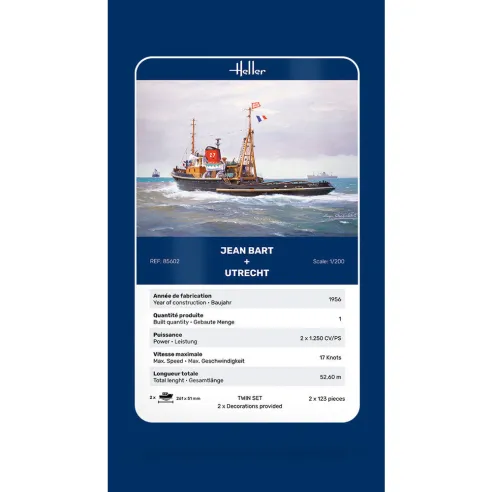 Maquettes bateaux Jean Bart + Utrecht Twinset 1:200 - Heller 85602