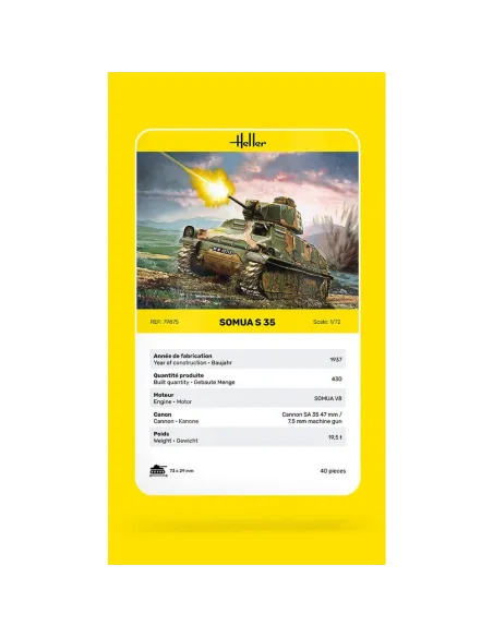 Maquette militaire Somua S35 1/72 - Heller 79875