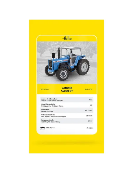 Maquette Tracteur Landini 16000 Dt 1:24 - Heller 81403