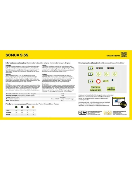 Maquette militaire Somua S35 1/72 - Heller 79875