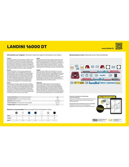 Maquette Tracteur Landini 16000 Dt 1:24 - Heller 81403