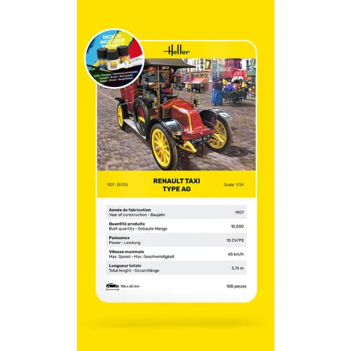 Maquette voiture Renault Taxi Type Ag 1:24 - Starter Kit - Heller 35705