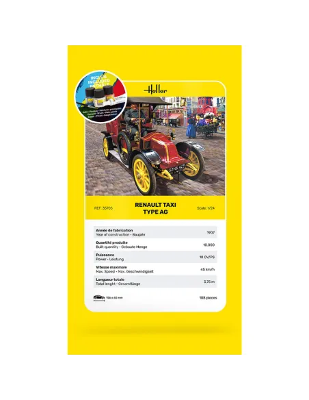 Maquette voiture Renault Taxi Type Ag 1:24 - Starter Kit - Heller 35705